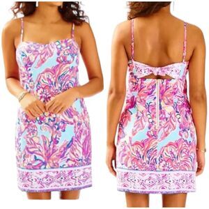 Lilly Pulitzer Sleeveless Shelli Dress Size 0 XS Serene Blue Big Escapade Print
